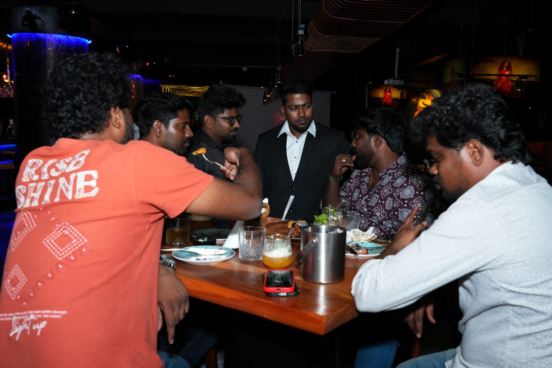 Guests socialising near the bar